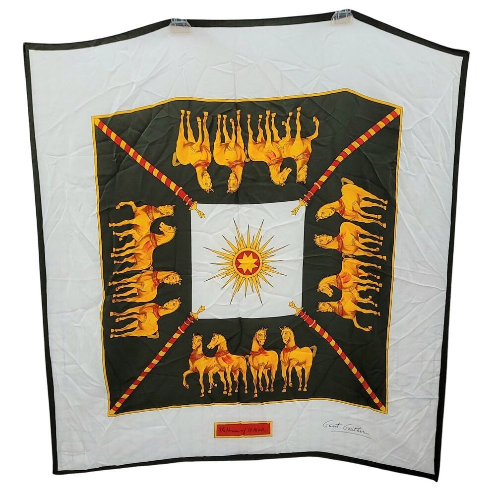 Gant Gaither Vintage Horses of Saint Mark Silk‎ Scarf Art Print Square